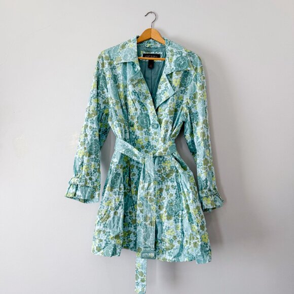 Lane Bryant Lightweight Vintage Floral Button-Up Trench Coat – Size 22/24 - Picture 8 of 10